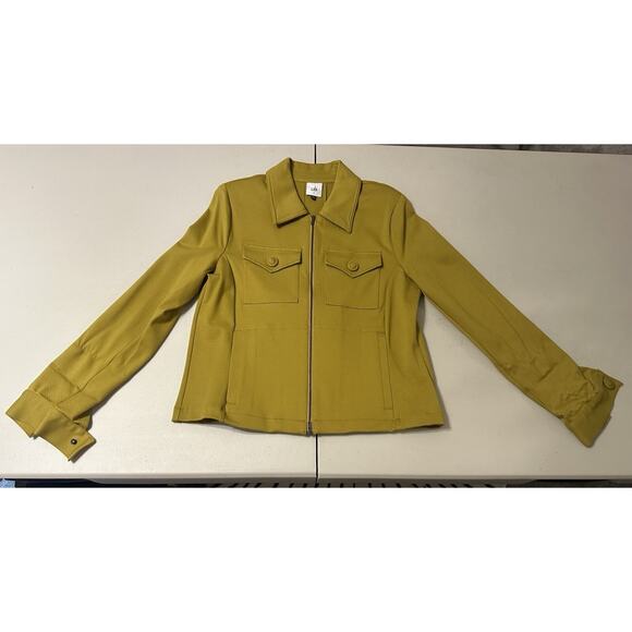 Cabi Cropped Jacket Size Sm Mustard Yellow Zip - Picture 4 of 10
